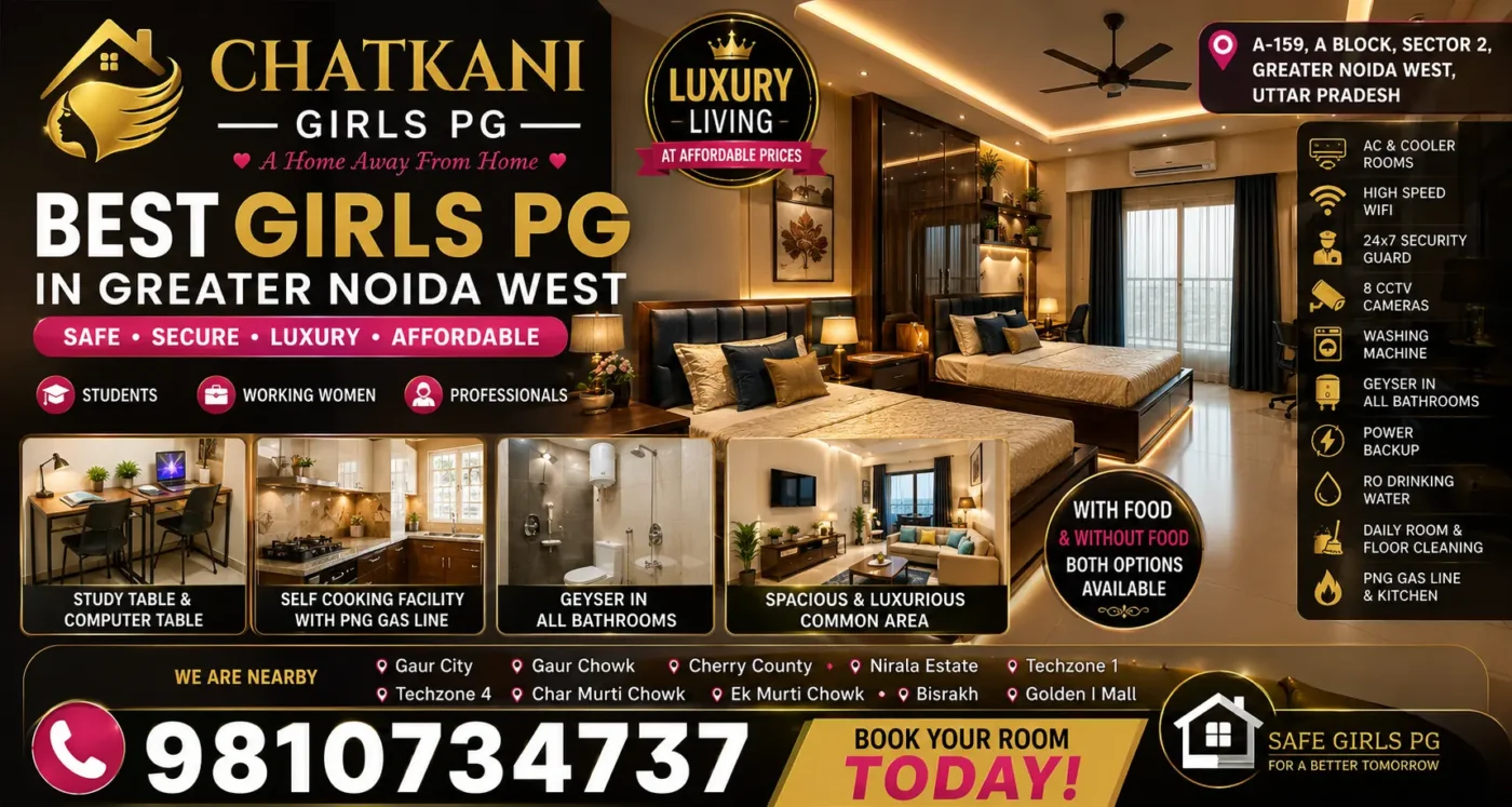 Chatkani Girls PG – Best Girls PG in Greater Noida West for Students & Working Women