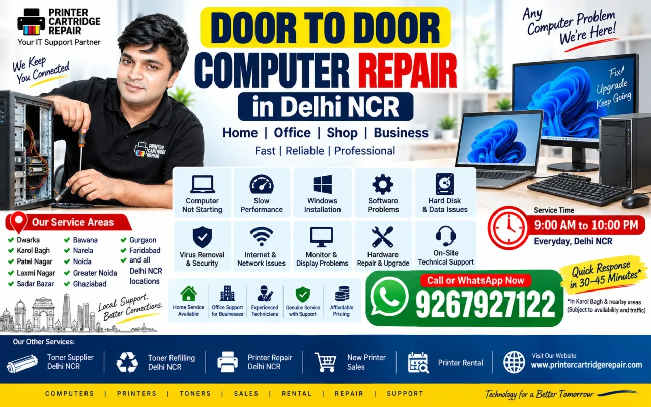Door to Door Computer Repair Delhi NCR at Home and Office