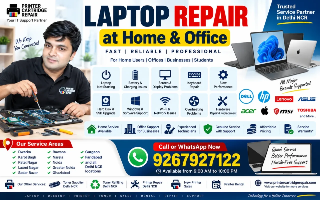 Laptop Repair at Home and Office Service in Delhi NCR