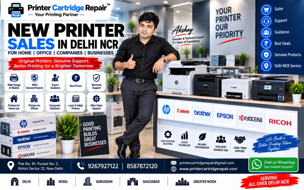New printer sales for homes, offices, companies and businesses in Delhi NCR