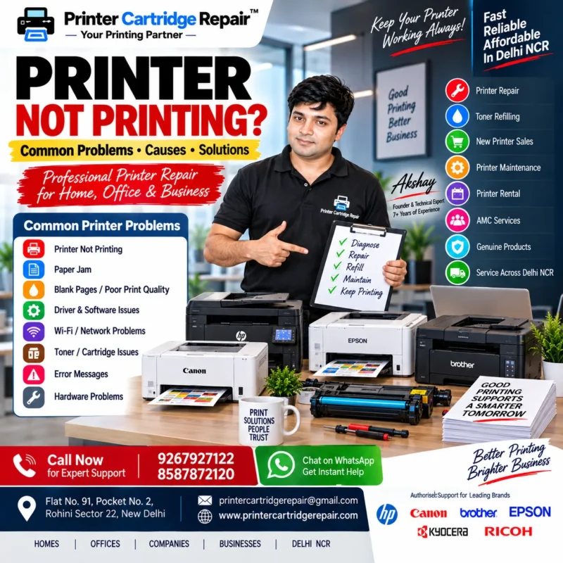 Printer Not Printing? Common Problems & Solutions | Delhi NCR