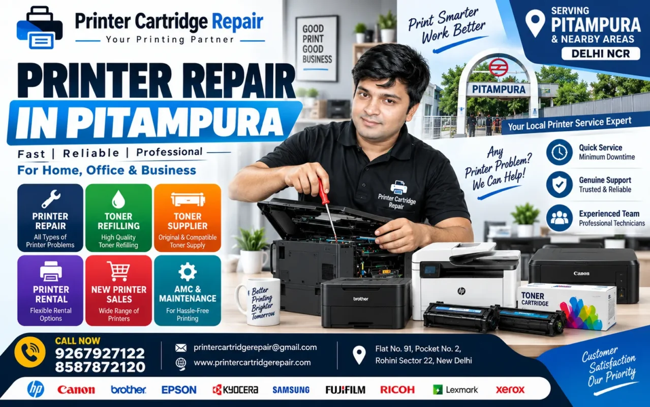Professional printer repair technician providing printer service in Pitampura Delhi