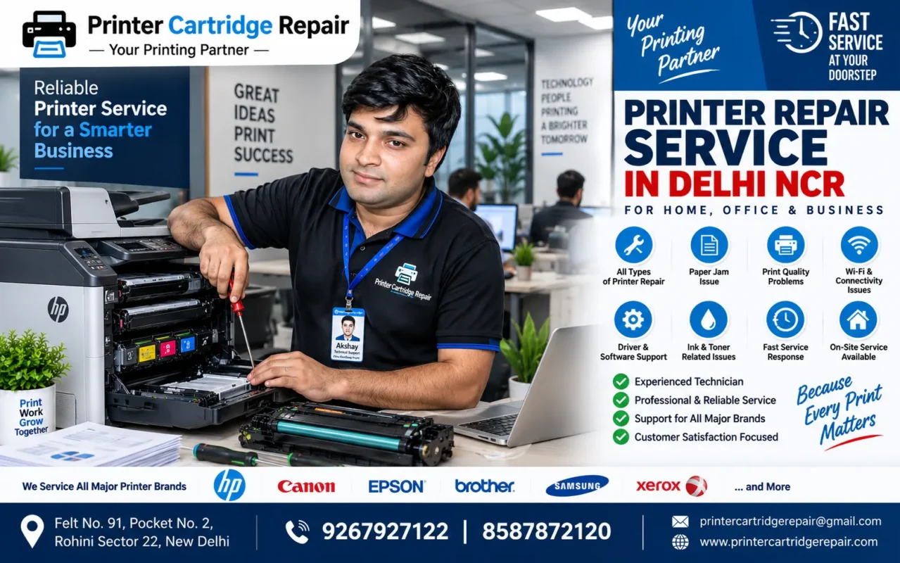 Professional printer technician providing printer repair service in Delhi NCR