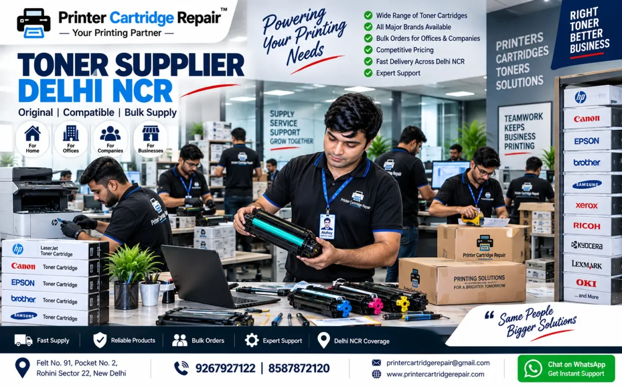 Akshay and his professional team providing toner cartridge supply and printer services for companies in Delhi NCR